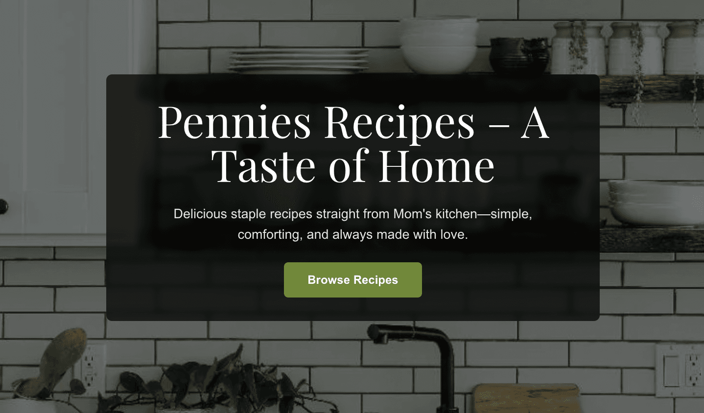 Pennie's Kitchen - Web development project by Parker Johnson